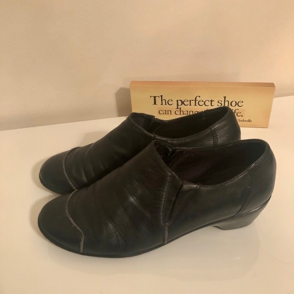 WALKING Cradles leather Black Round Toe Shoes size 7 - Picture 5 of 15